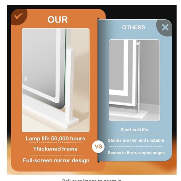 Vanity Mirror Lights 15.2" LED Smart Touch,Detachable 10X Magnify 360° Rotation - Picture 9 of 9